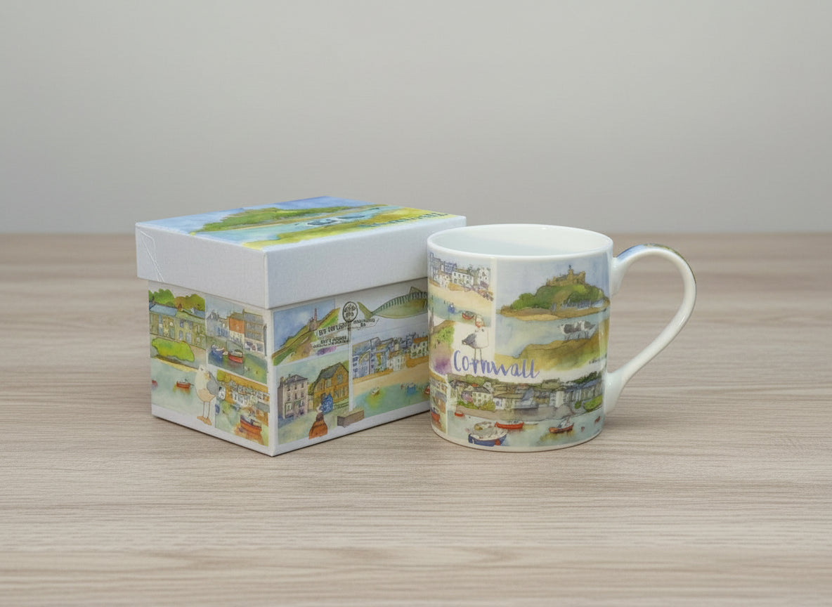 Emma Ball ‘Cornwall' Bone China Mug with Gift Box
