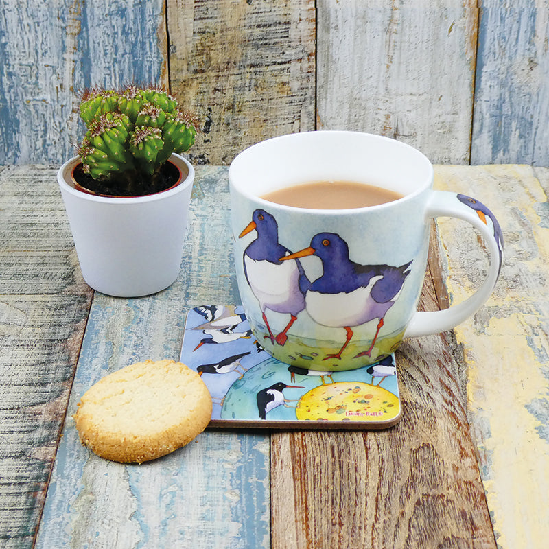 Emma Ball ‘Oystercatchers' Bone China Mug with Gift Box