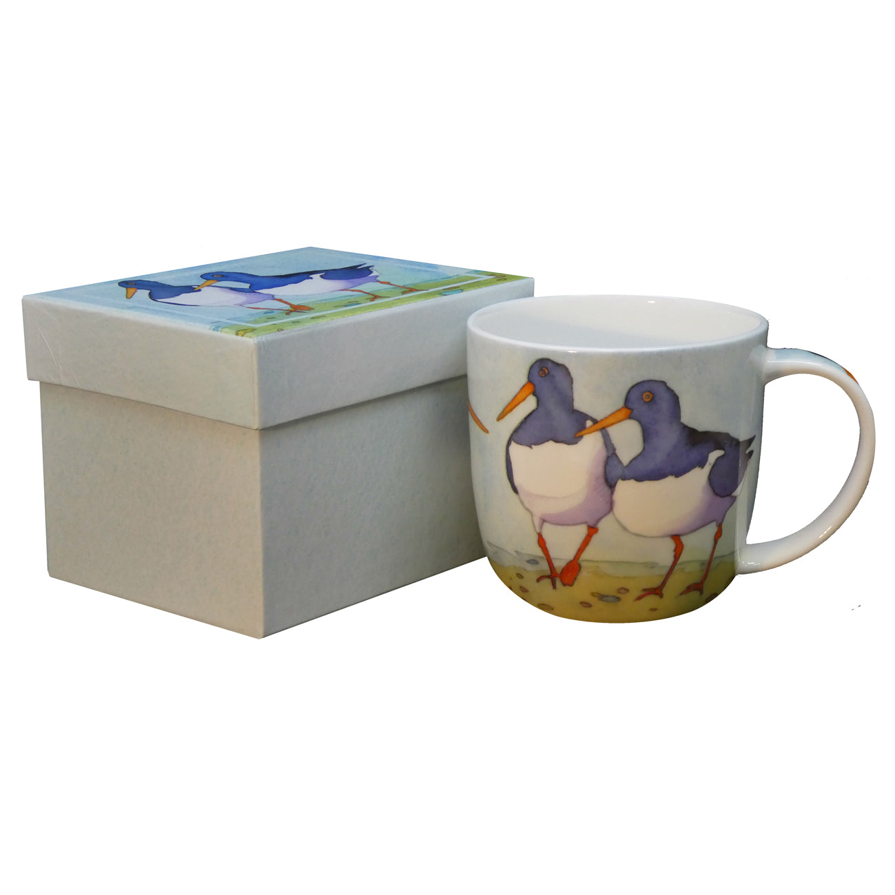 Emma Ball ‘Oystercatchers' Bone China Mug with Gift Box