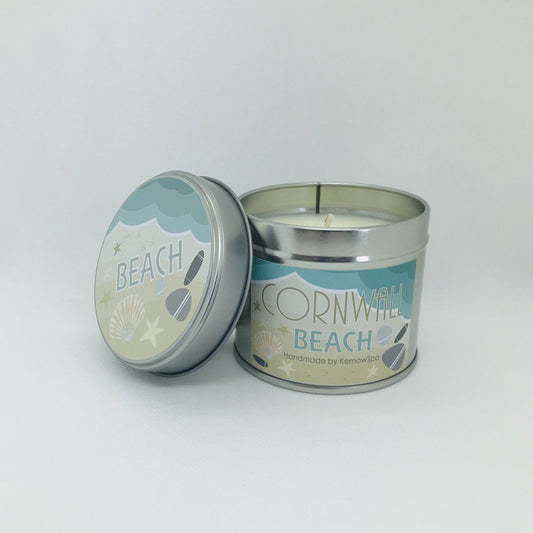 Cornwall Beach, Rock Salt & Driftwood, Scented Soy Wax Candle Tin