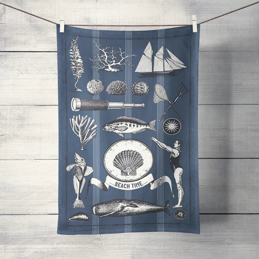 Vintage Shell Tea Towel, the Sea Shed