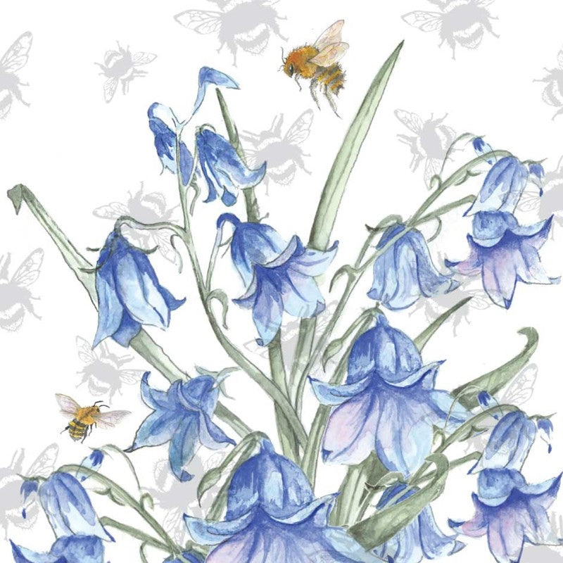 Bee-tanical Bluebell Greetings Card by Sarah Boddy