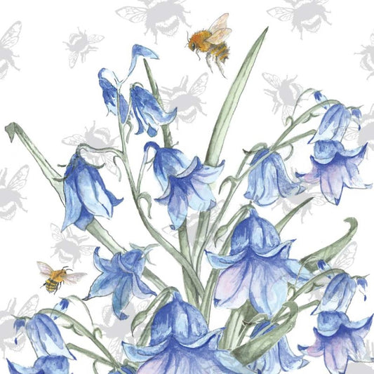 Bee-tanical Bluebell Greetings Card by Sarah Boddy