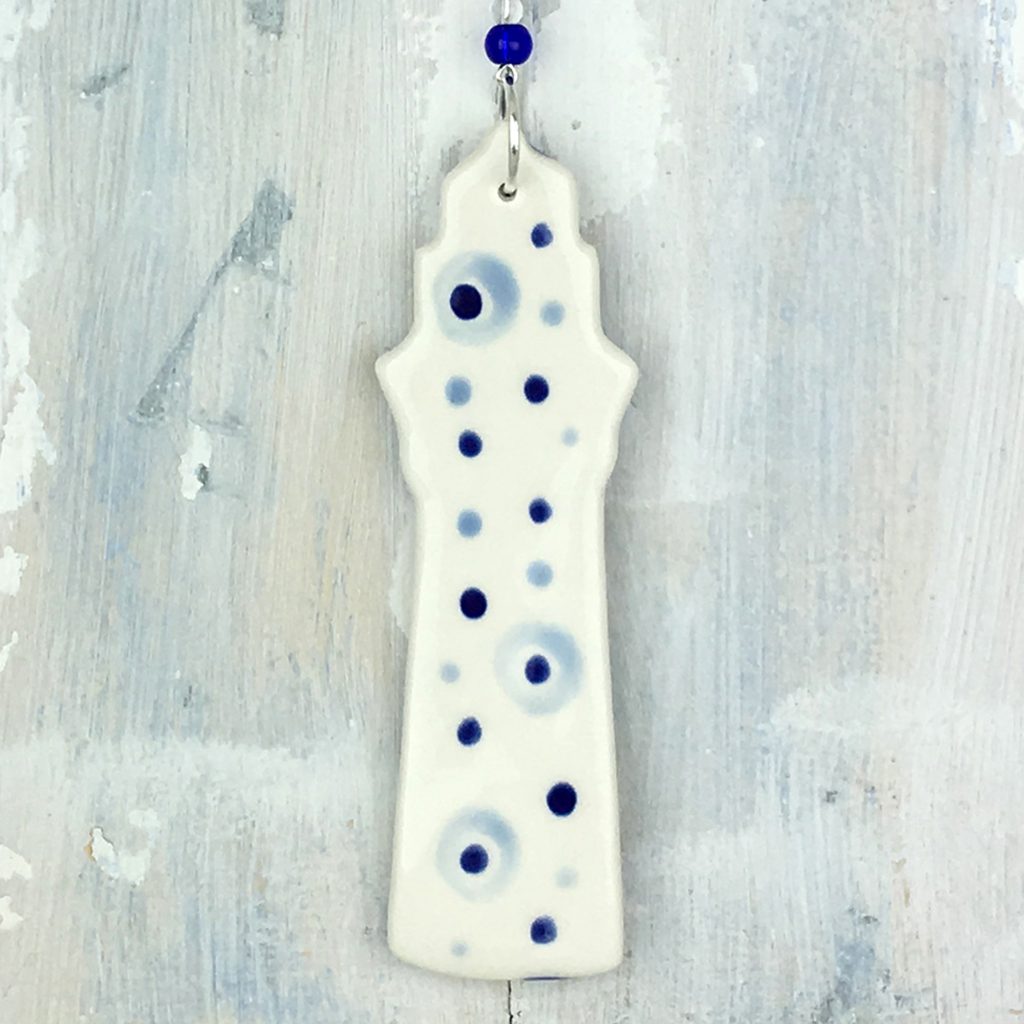 Blue Lighthouse Ceramic Hanging Decoration