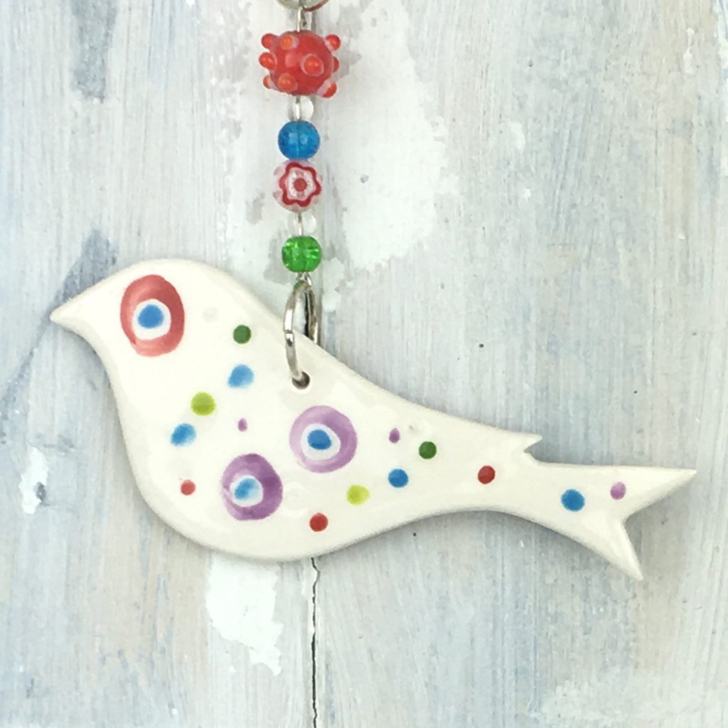 Colour Bird Ceramic Hanging Decoration