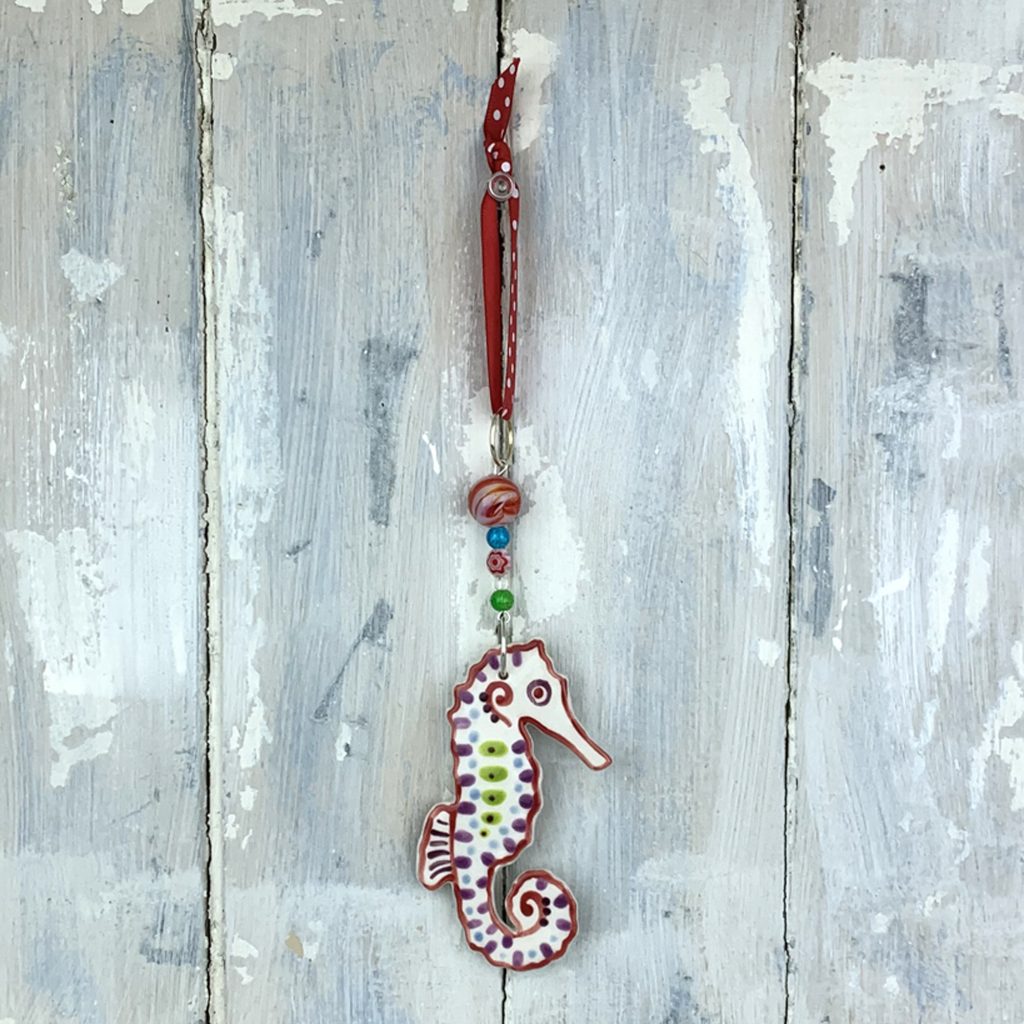 Colour Seahorse Ceramic Hanging Decoration
