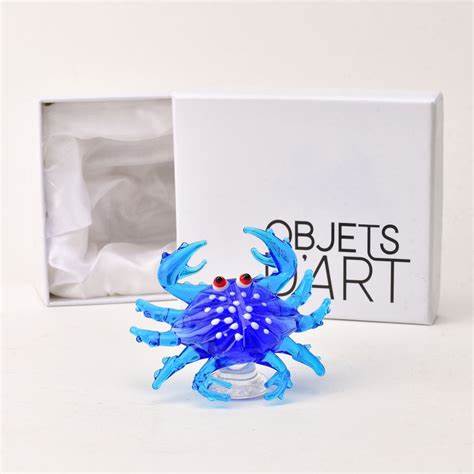 Hand Blown Glass Crab Figurine