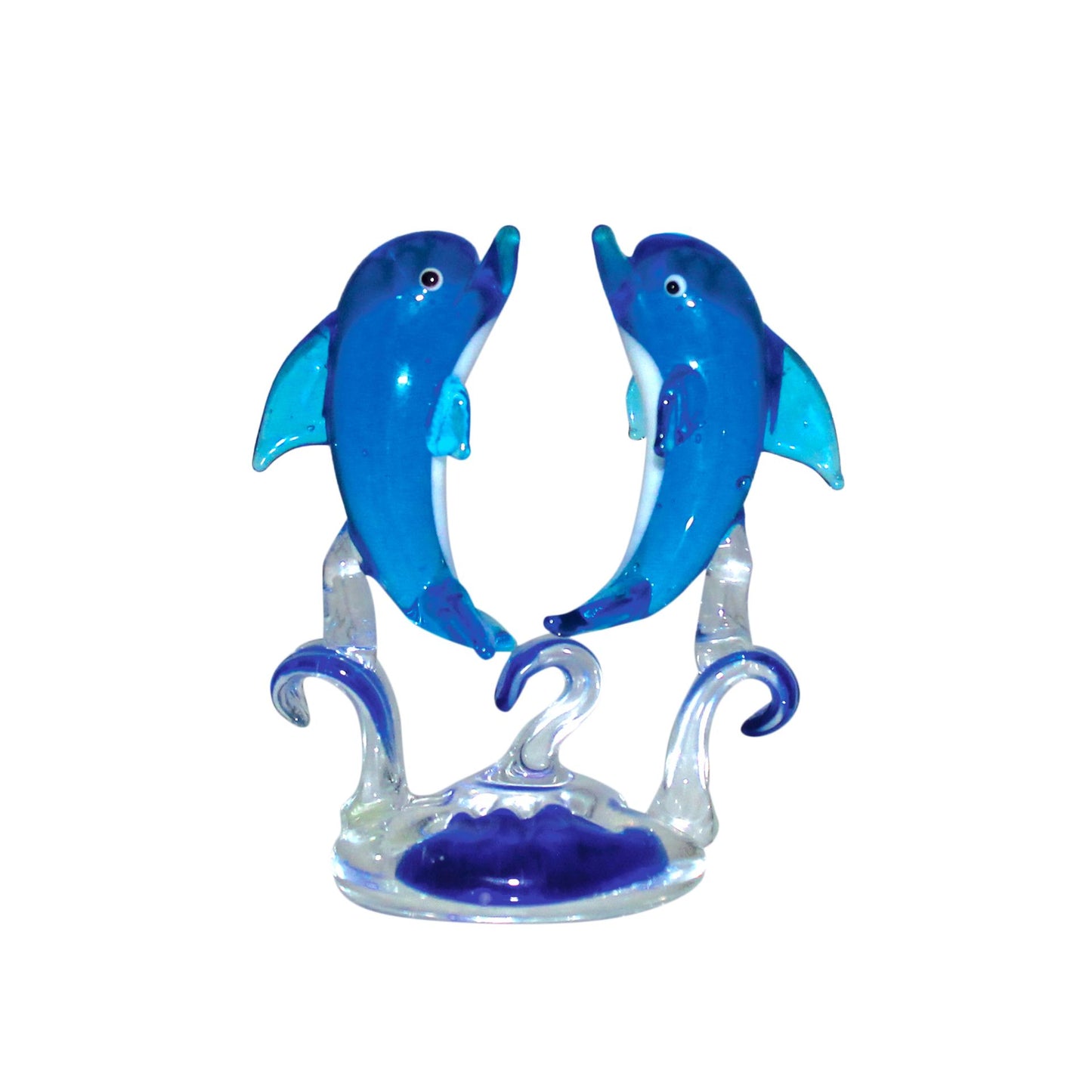 Glass Double Dolphin Figurine