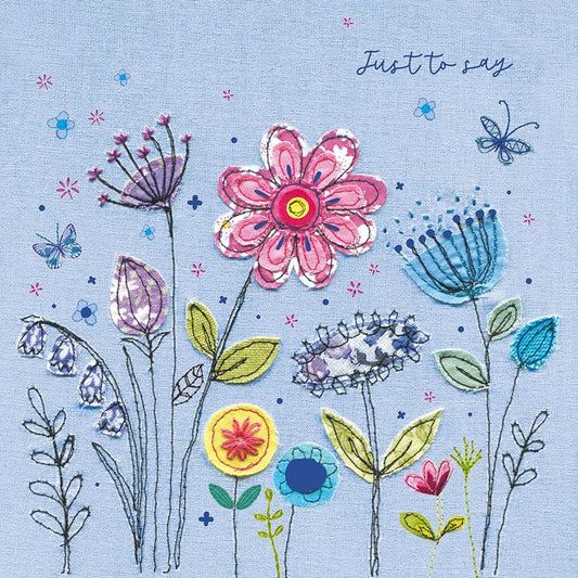 The Sewing Box - Happy Flowers, Greetings Card