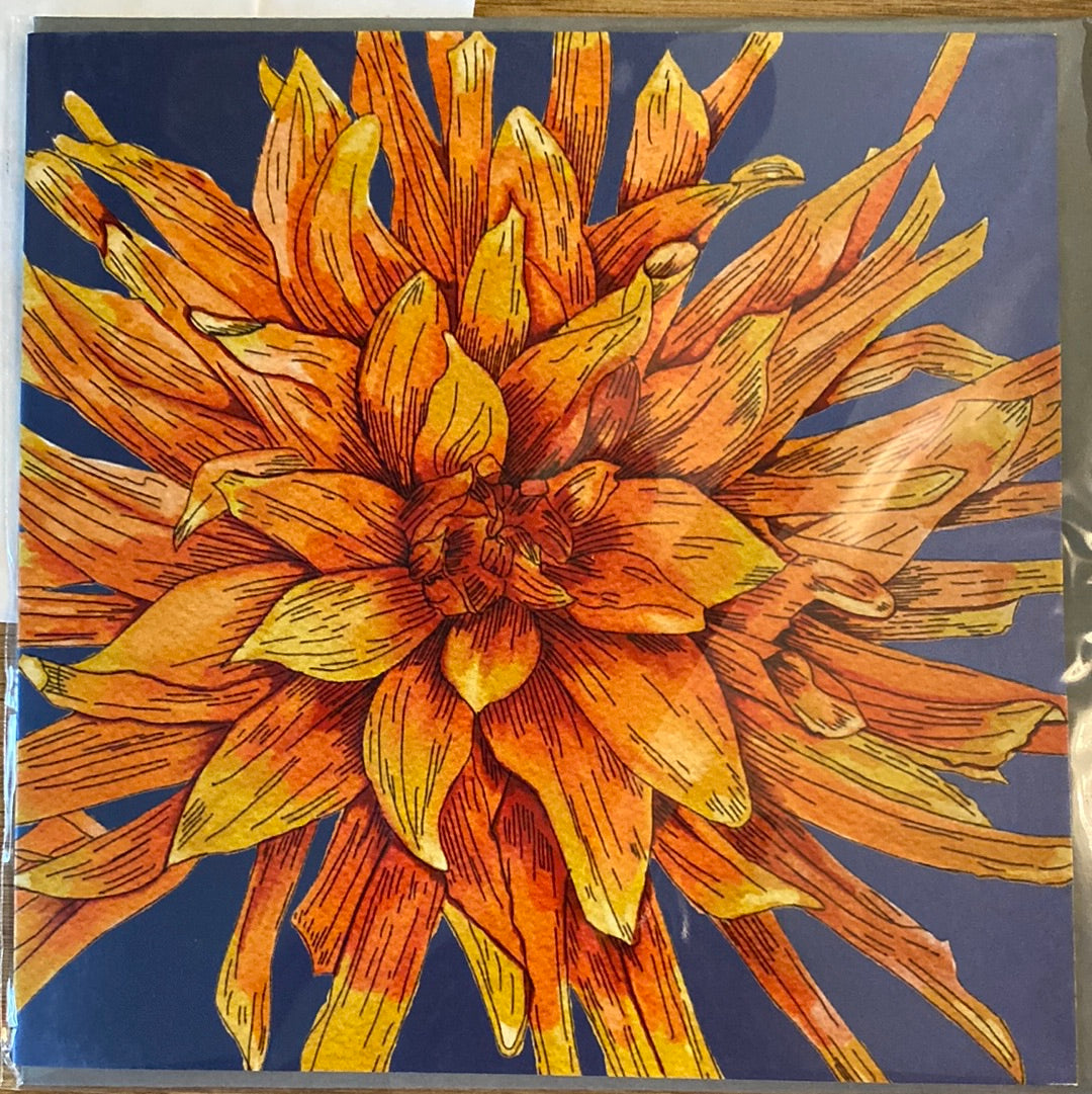 Argent Dahlia Card by Sarah Boddy