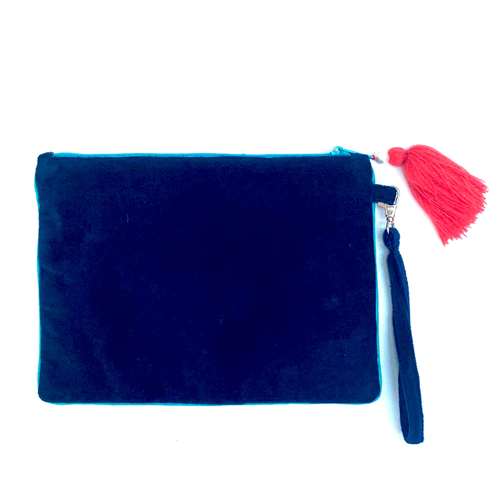 Coral Velvet Lobster Clutch Bag