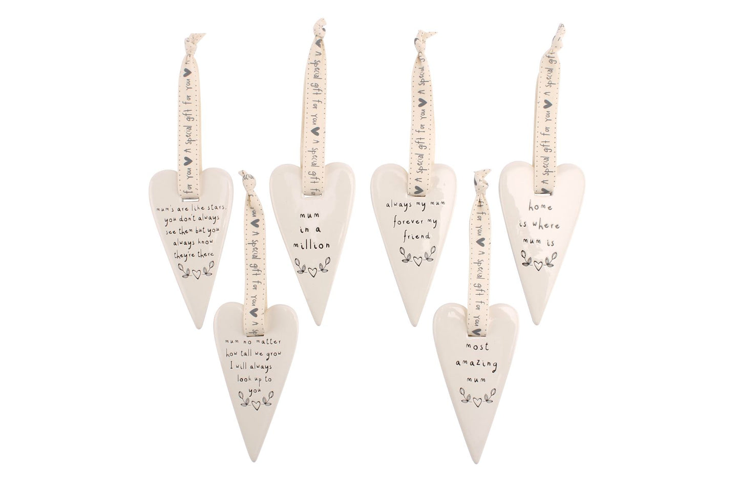 Love Mum Heart Ceramic Hanging Sign