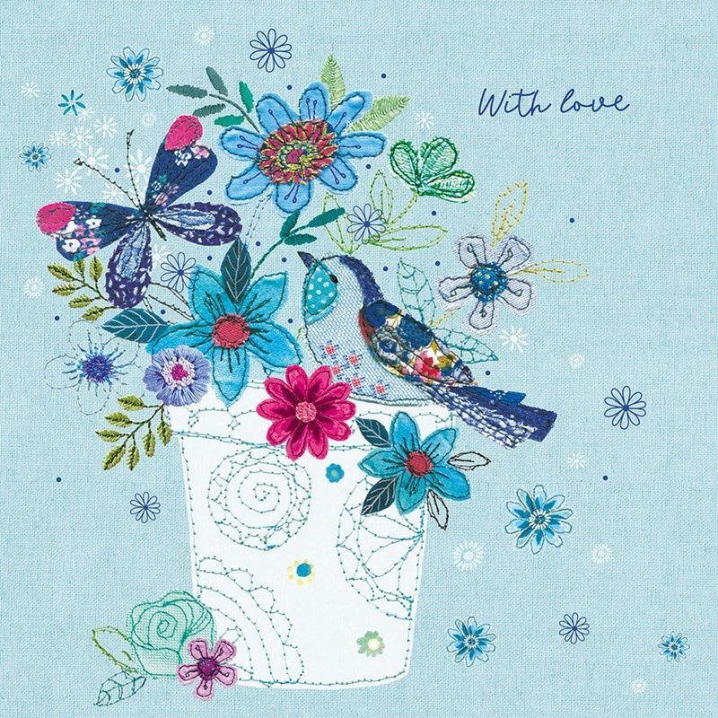 The Sewing Box - Pretty Bird, Greetings Card