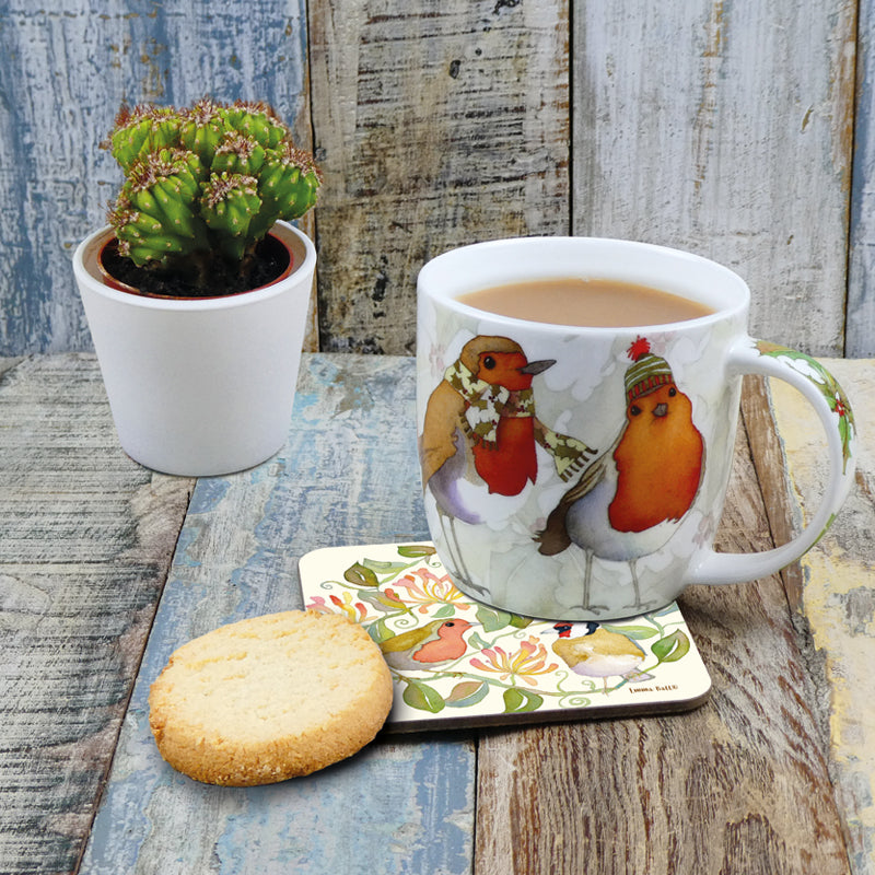 Emma Ball ‘Christmas Robin' Bone China Mug with Gift Box