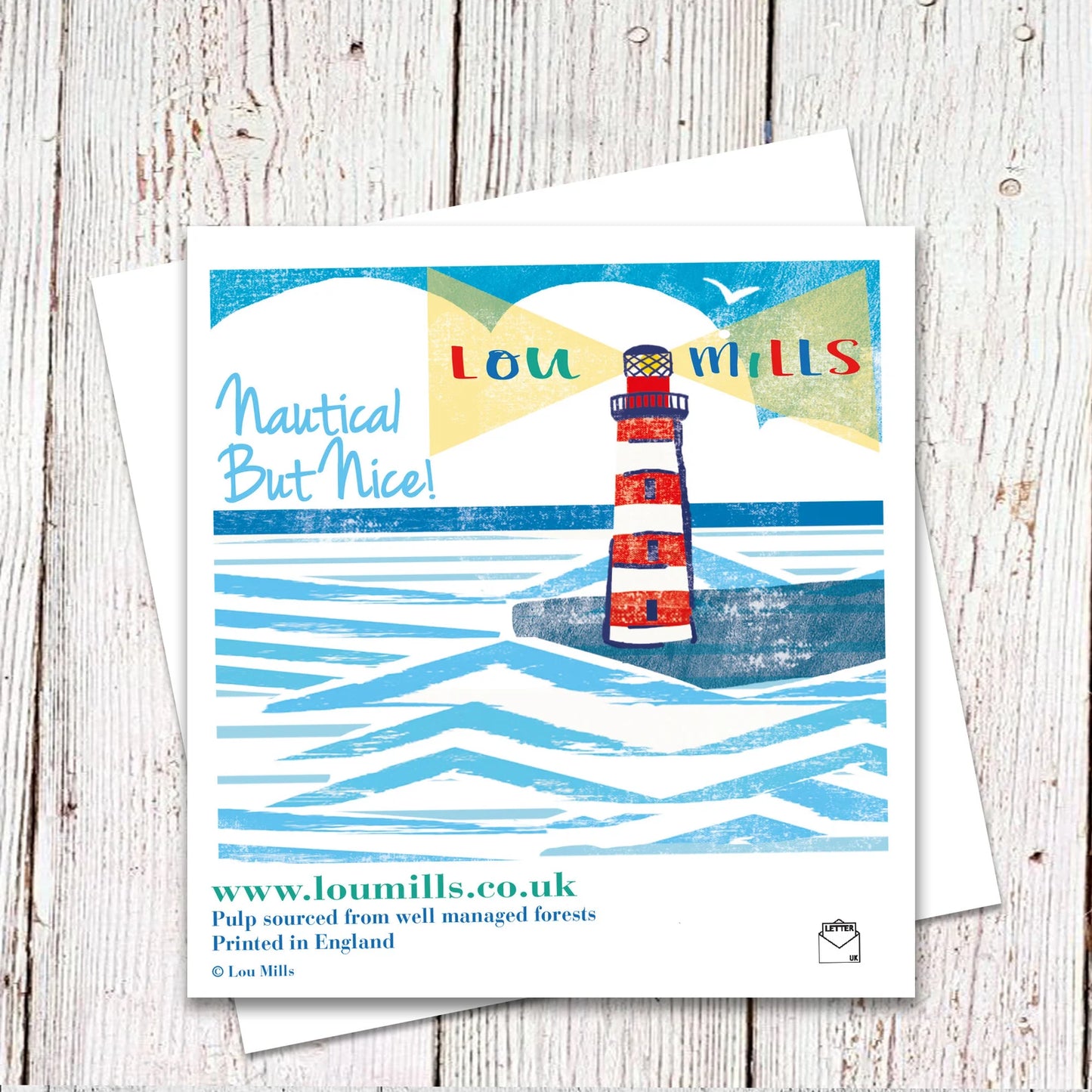 Tea by the Sea Blank Card by Lou Mills