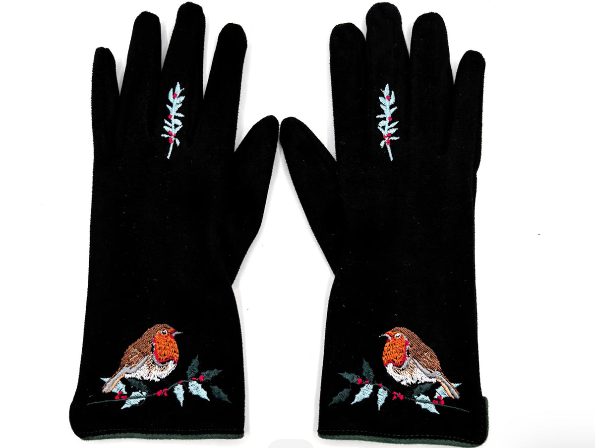 Secret Garden Black Robin Gloves