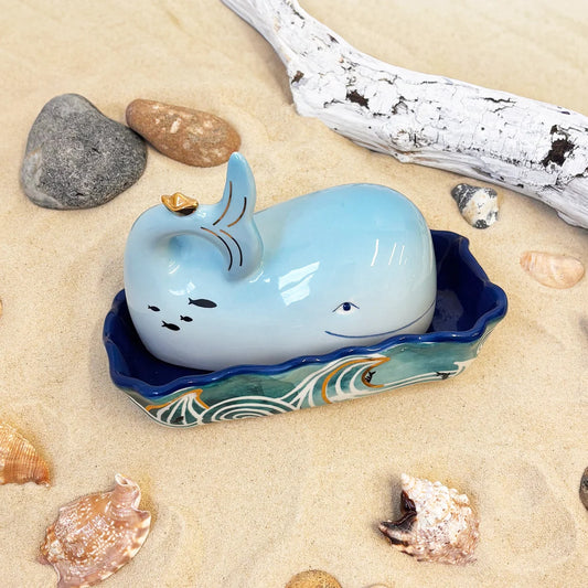 By the Sea Whsle Butter Dish with Gift Box