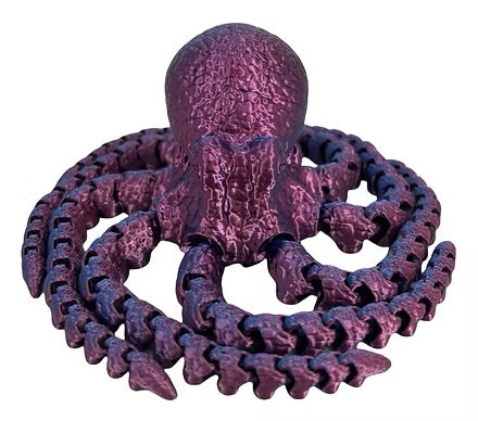 Two-Tone Purple Blue 3D Printed Octopus