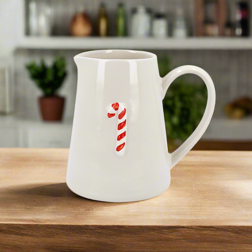 Candy Cane Ceramic Mini Jug