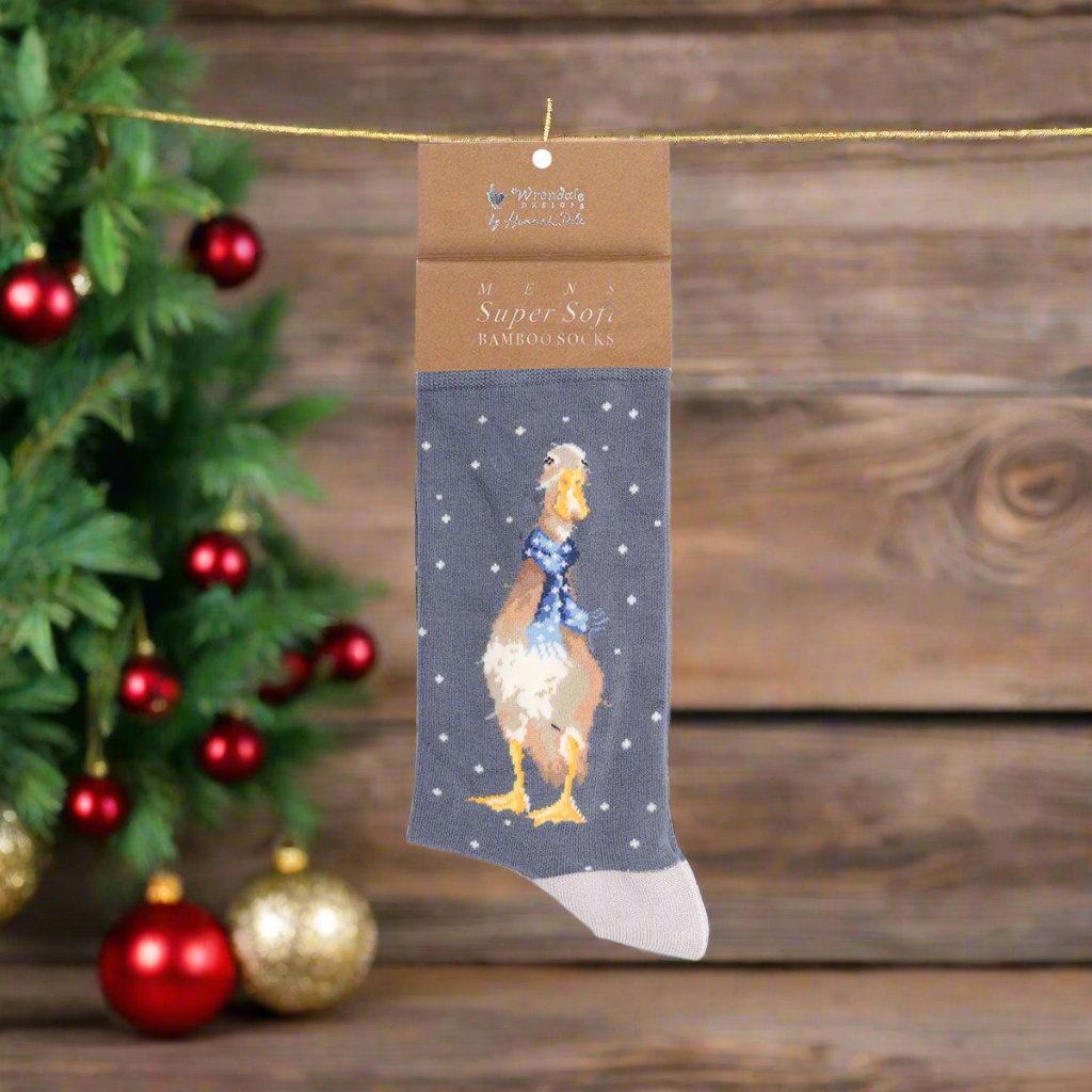 Wrendale Socks - Duck Christmas Scarves Large