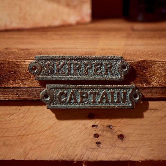 Wrought Iron Plaque Captain or Skipper