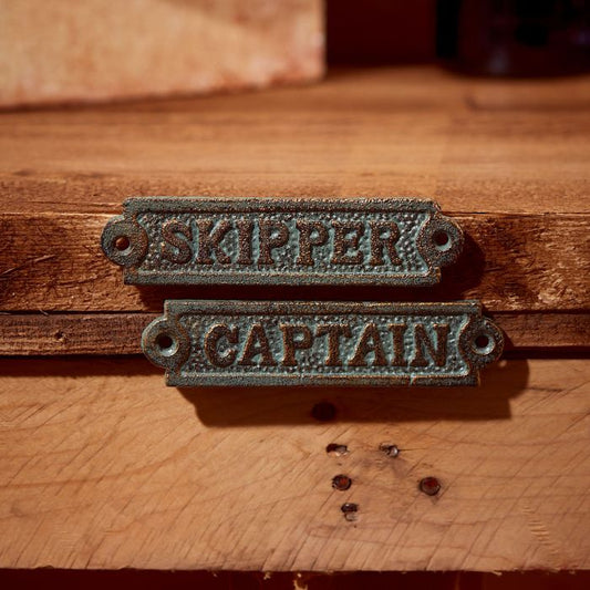 Wrought Iron Plaque Captain or Skipper