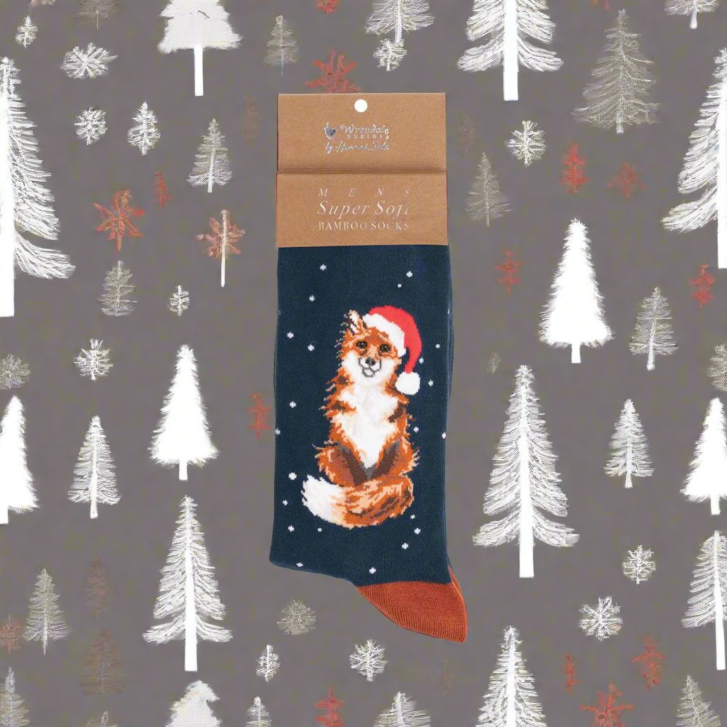 Wrendale Socks - Festive Fox Large