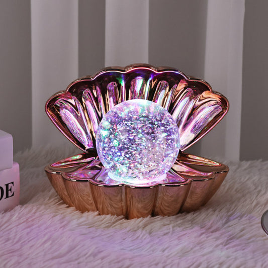 Colour Changing Mood Lamp Clam Shell - Metallic Gold