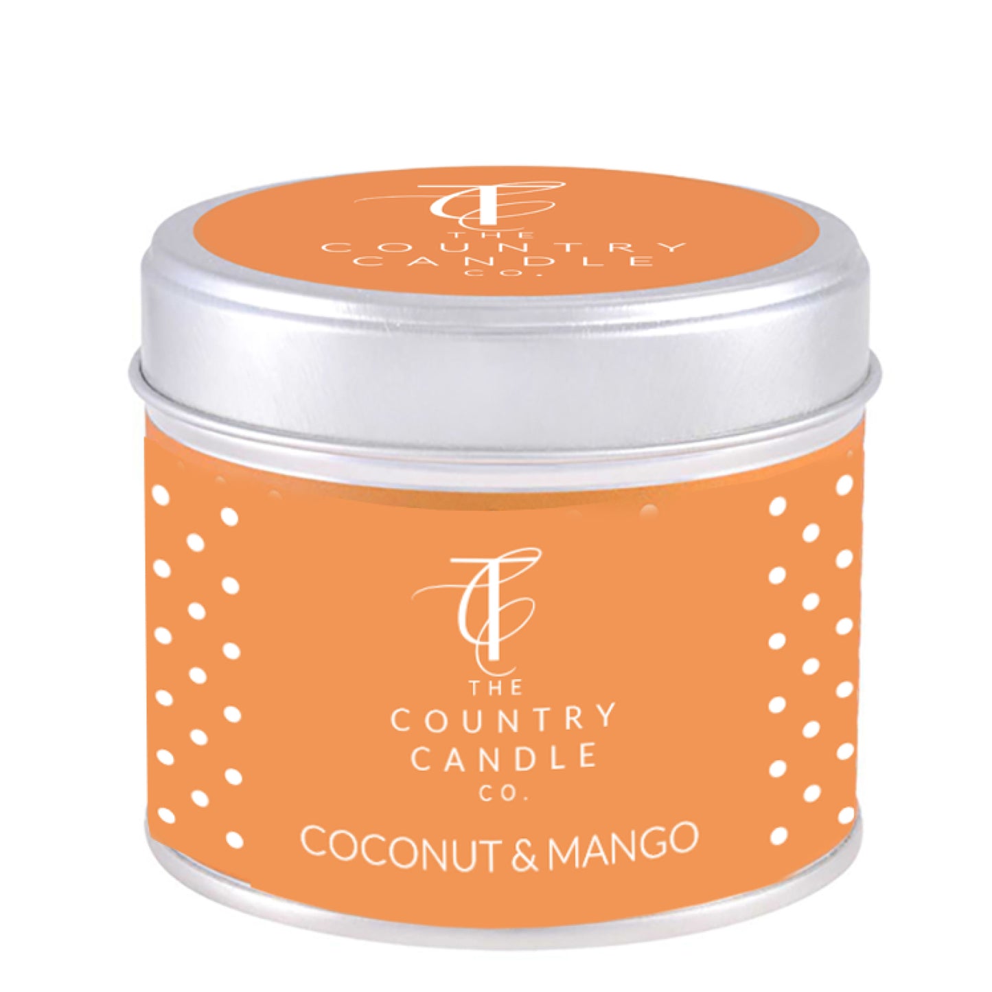 Polka Dot Tin Candle, Coconut and Mango