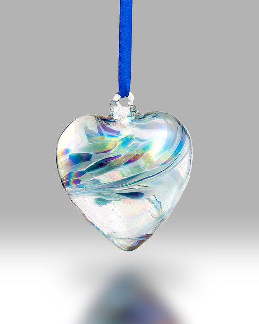 December Glass Friendship Heart - 8 cm