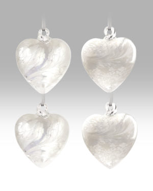 White Collection Glass Friendship Heart - 8 cm