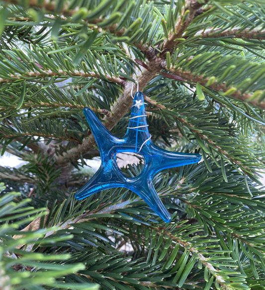 Glass Star Christmas Tree Decoration