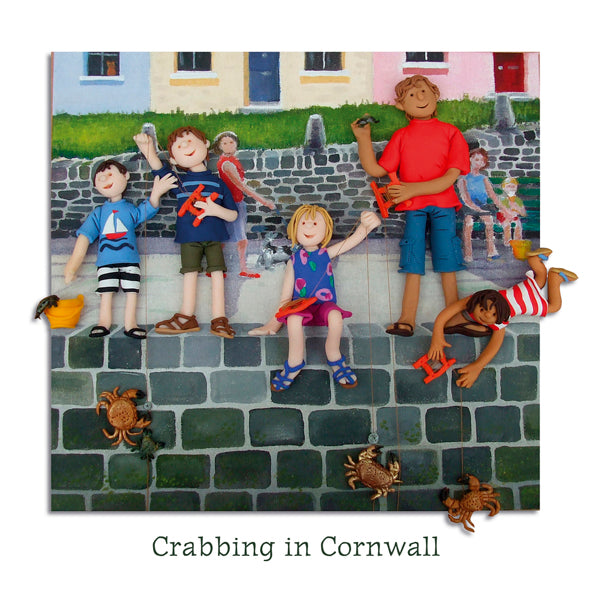 Crabbing in Cornwall Greetings Card