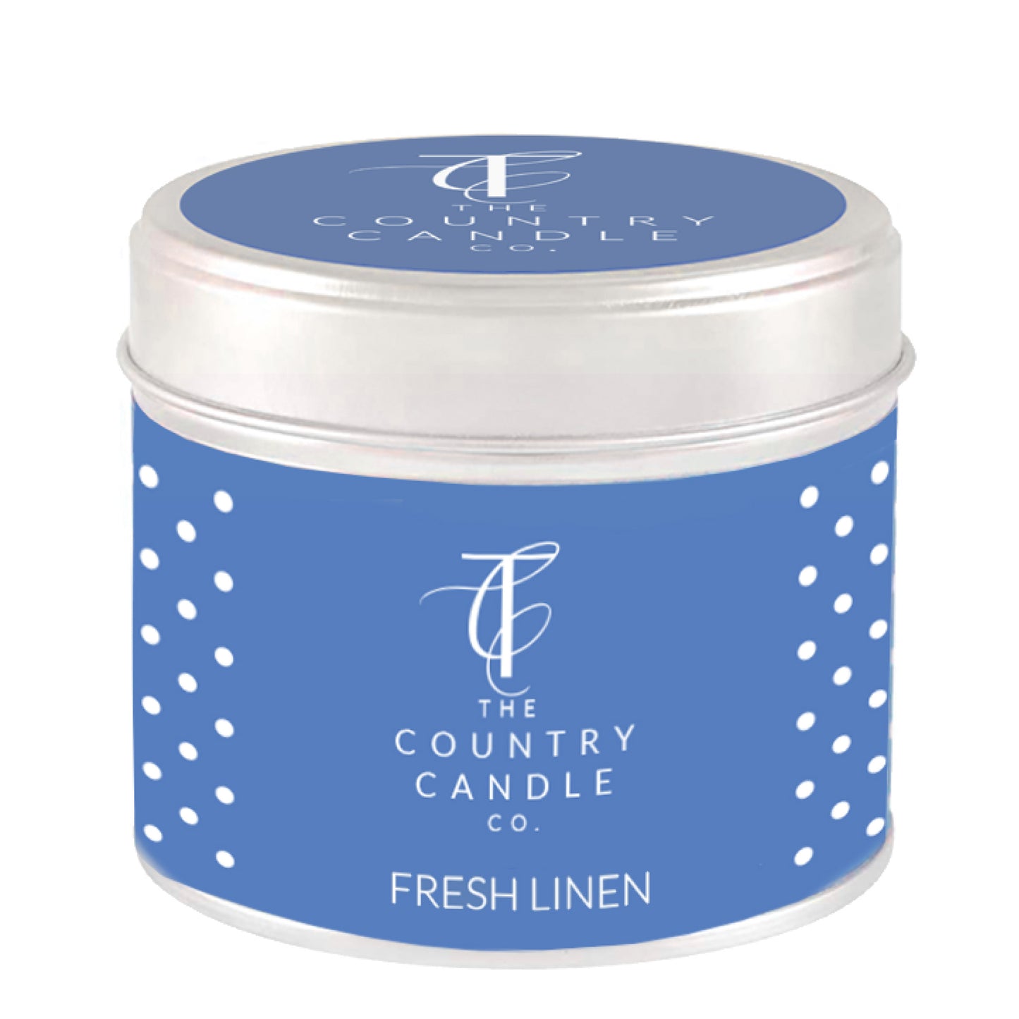 Polka Dot Tin Candle, Fresh Linen