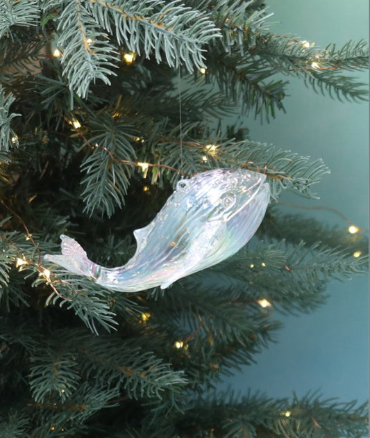 Iridescent Whale Christmas Decoration
