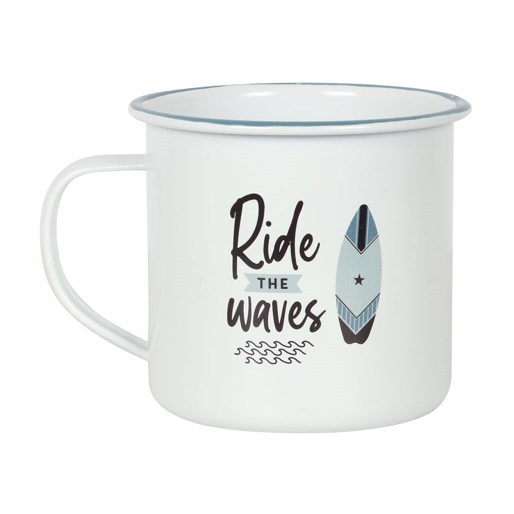 Enamel Mug "Ride the Waves"