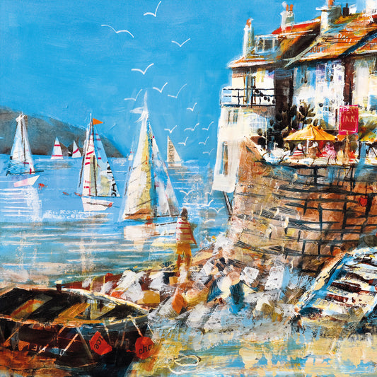 “Sailing Past the Ferry Inn” Greetings Card