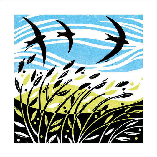 'Swooping Swifts' Eco-Friendly Greetings Card