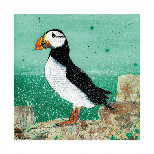 Puffin Greeting Card by Adam James Severn