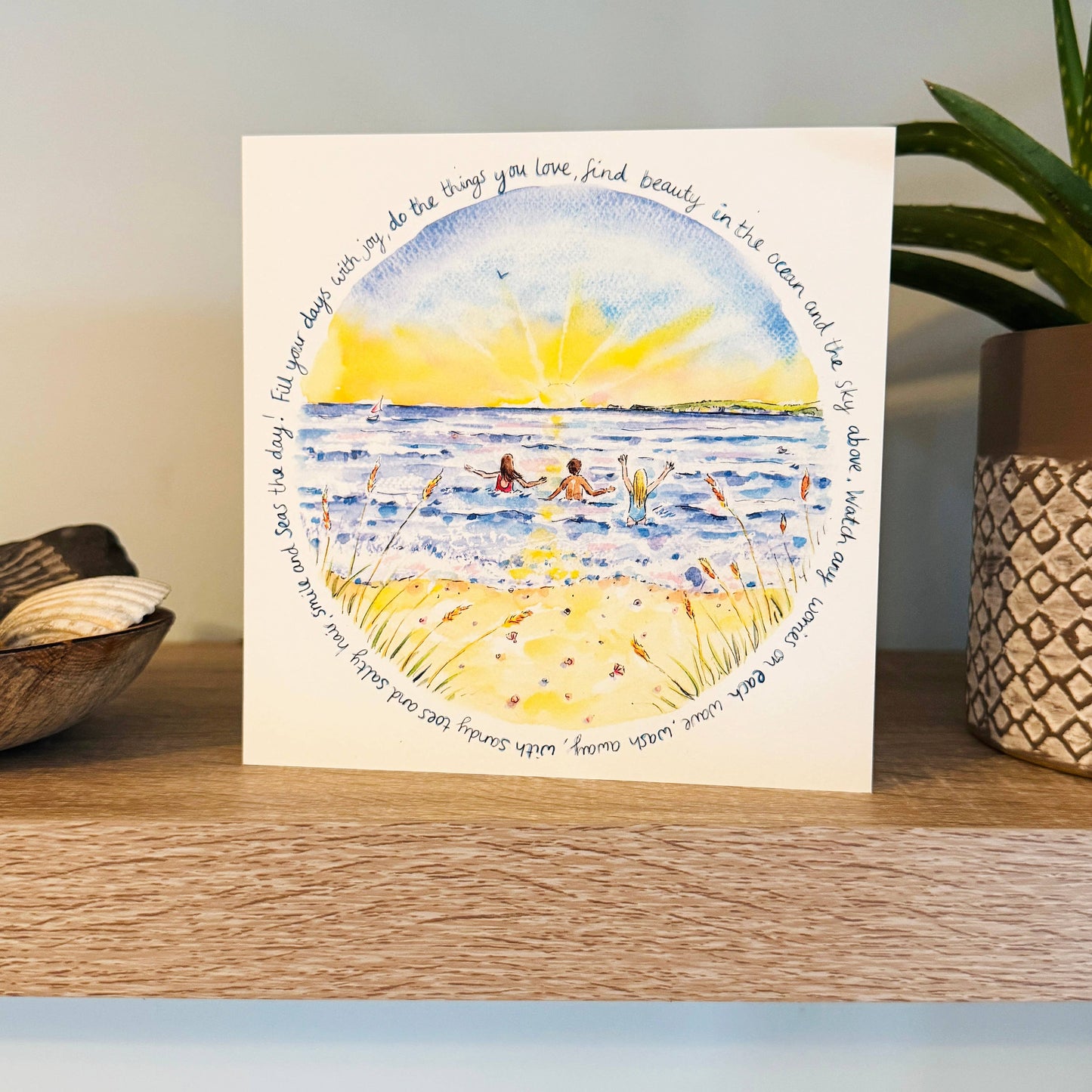 Seas the Day Mindful Nature Art Card by Janine Drayson