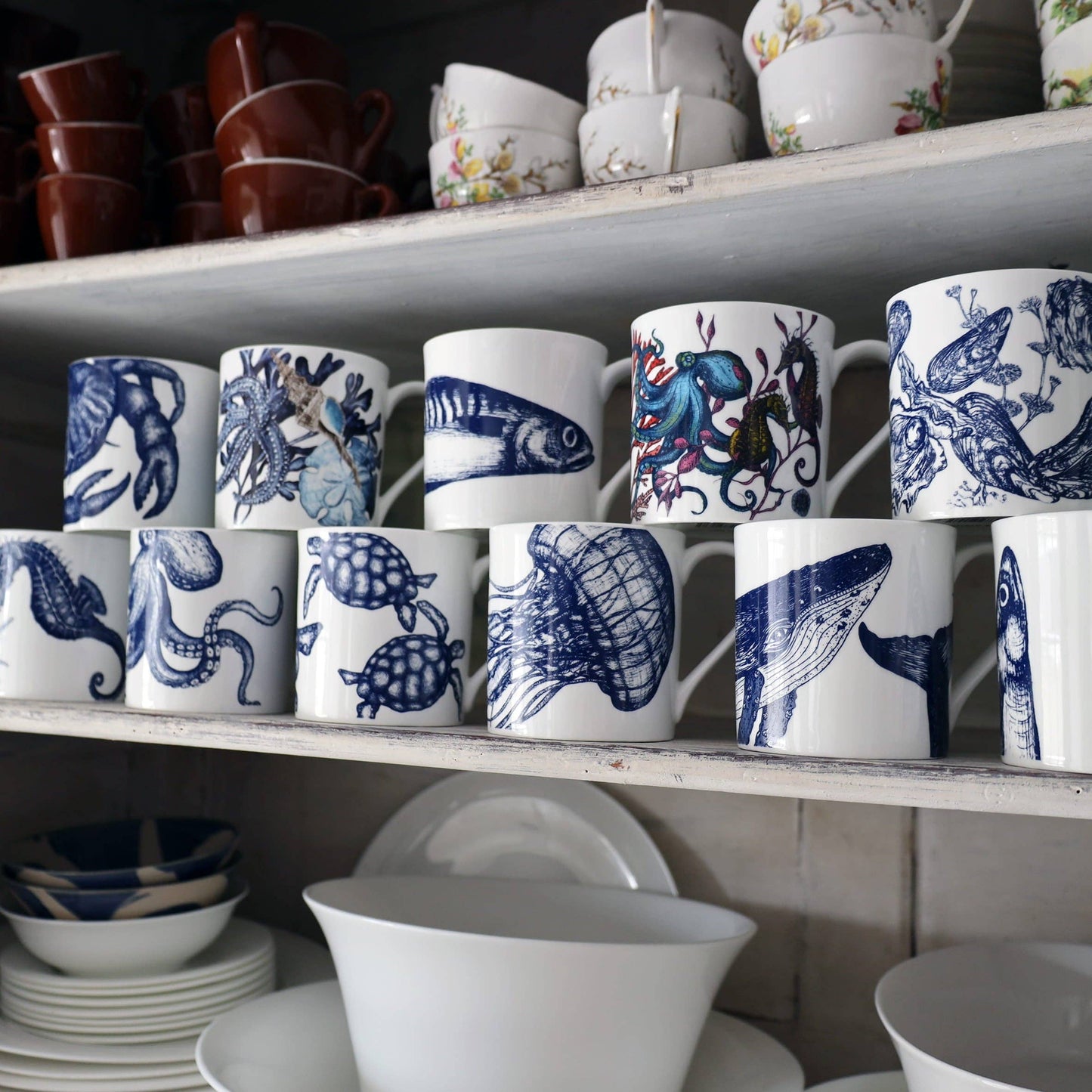 Bone China Mackerel Mug