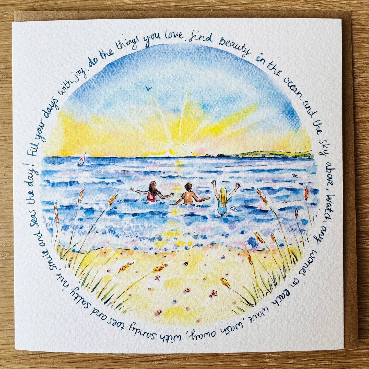 Seas the Day Mindful Nature Art Card by Janine Drayson