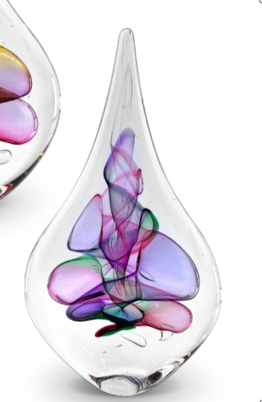 XXL Crystal Glass Drop Paperweight, Multi Colour