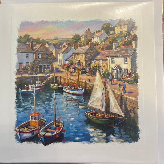 Cornish Harbour Greetings Card