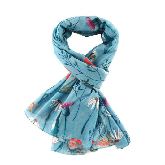 Meadow Print Scarf, Duck Egg