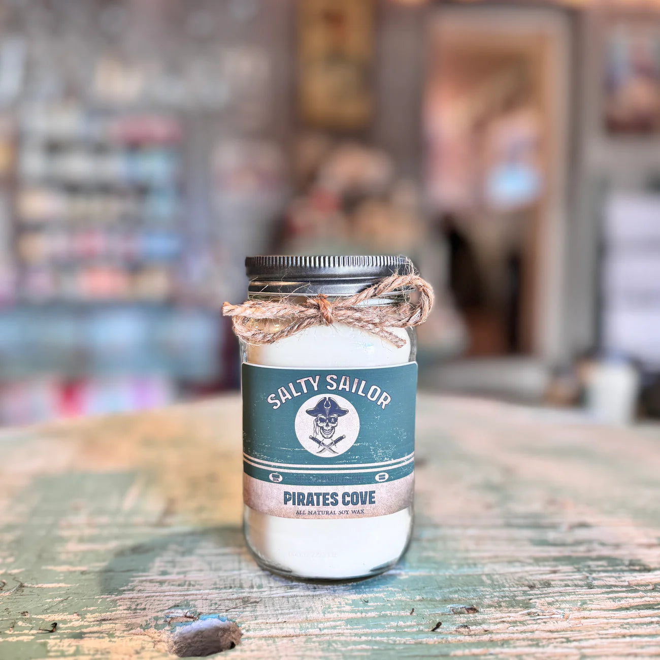 Surfs up, Salty Sailor, Pirates Cove, Soy Wax, 16oz Mason Jar Candle