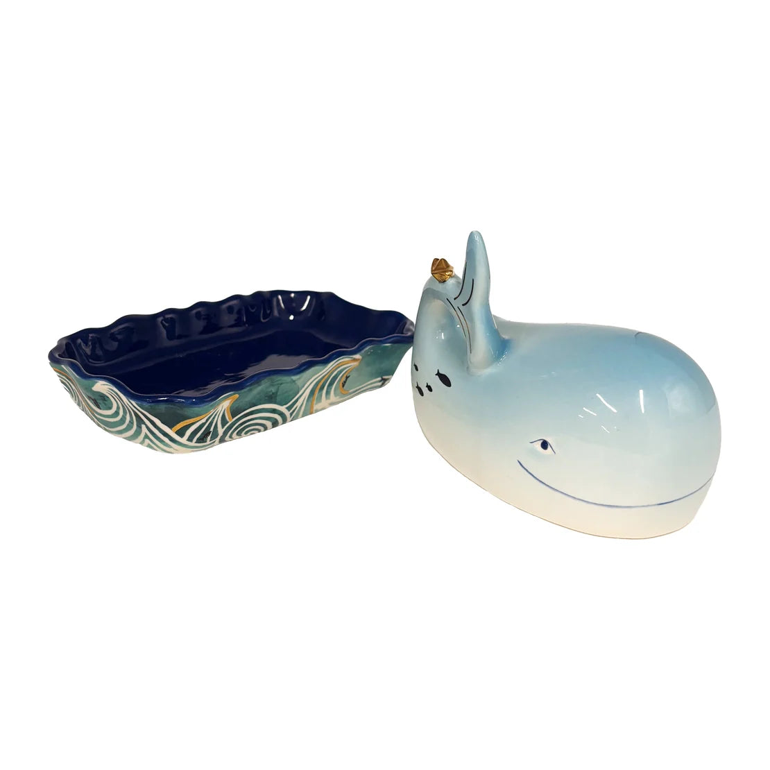 By the Sea Whsle Butter Dish with Gift Box