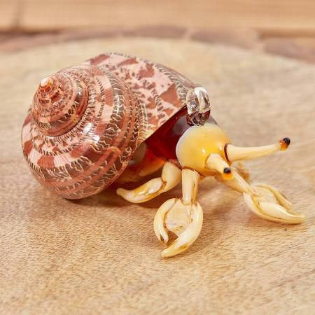 Glass Hermit Crab, Pale Yellow with Brown Shell