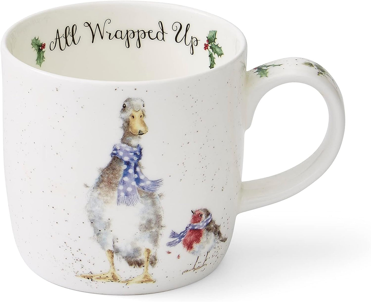 Set of 4 Wrendale Christmas mugs