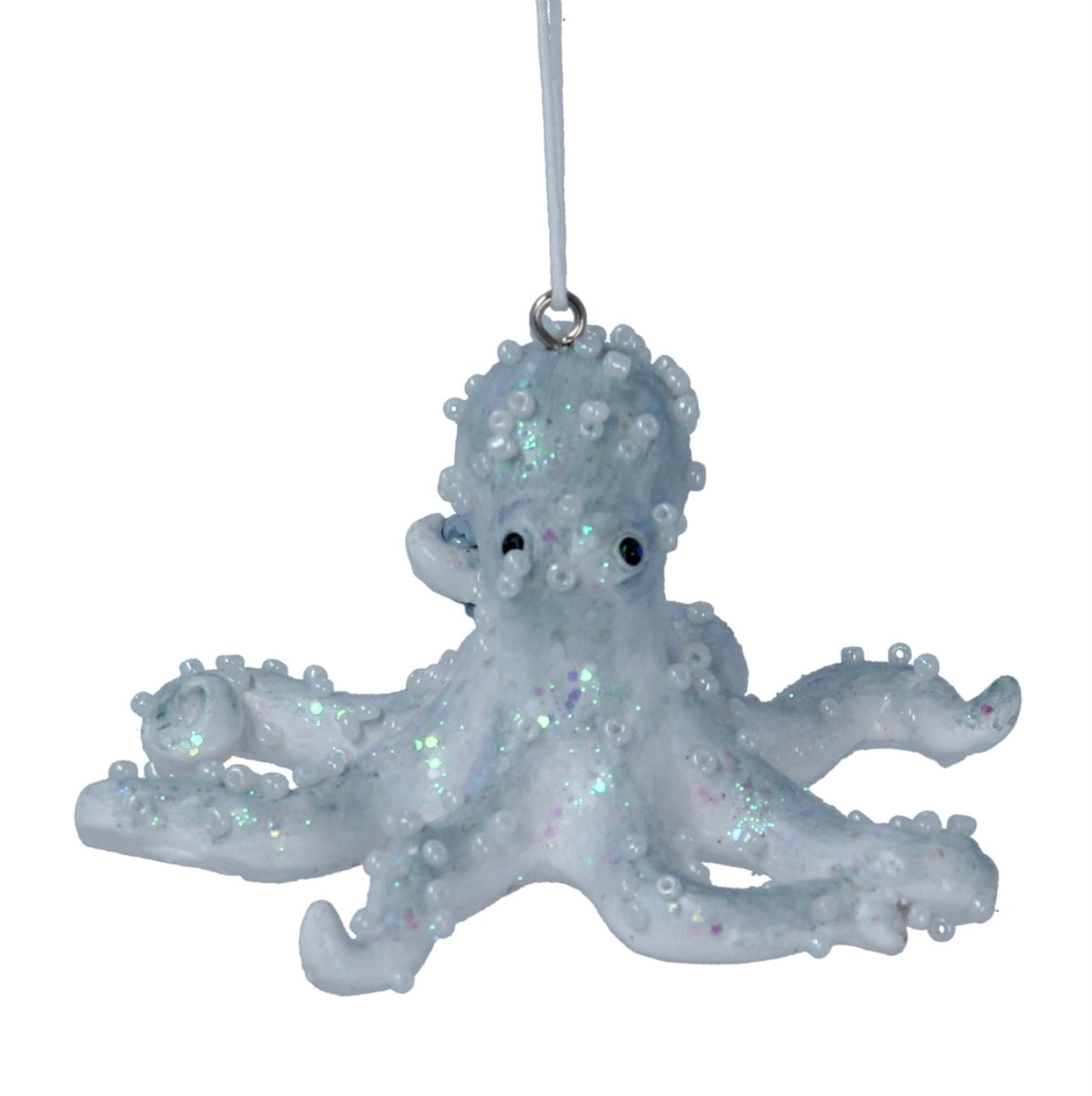 Pale Blue Resin Octopus Christmas Decoration